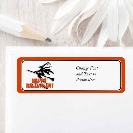Happy Halloween Witchy Silhouette Etiket (Insitu)