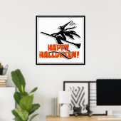 Happy Halloween Witchy Silhouette Poster (Thuiskantoor)