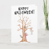 Happy Halloween Woodland Animals Wenskaart Kaart (Voorkant)