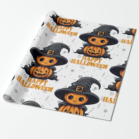 Happy Halloween Wrapping Paper Cadeaupapier (Uitgerold)