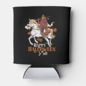 Happy Halloween Y'all Cowboy Ghost Riding Horse Blikjeskoeler (Voorkant)