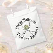 Happy Halloween yellow spider custom name Bedankzakje (Geknipt)