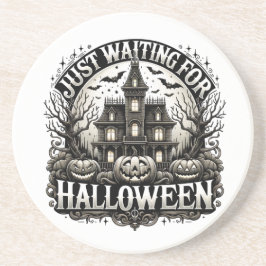 Happy halloween zandsteen onderzetter