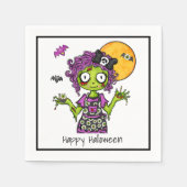 Happy Halloween Zombie Cocktail Servet (Voorkant)