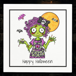 Happy Halloween Zombie Cocktail Servet