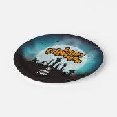 Happy Halloween Zombie Graveyard Party Papieren Bordje (Gekanteld)