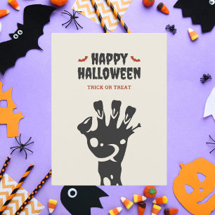 Happy Halloween Zombie Hand Trick or treat Feestdagenkaart