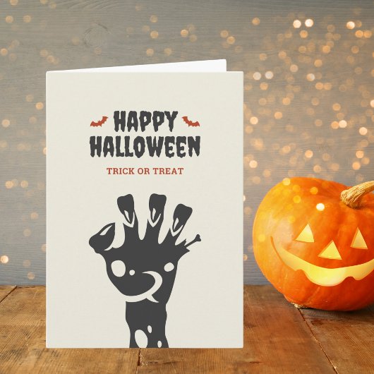 Happy Halloween Zombie Hand Trick or treat Kaart