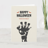 Happy Halloween Zombie Hand Trick or treat Kaart (Voorkant)