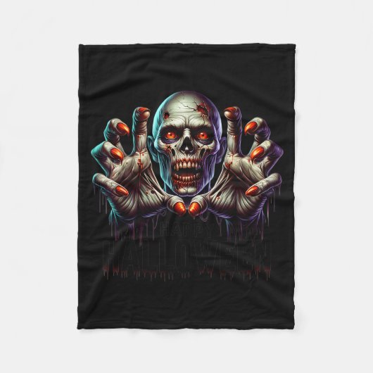 Happy Halloween Zombie Hands Funny Halloween Costu Fleece Deken (Voorkant)