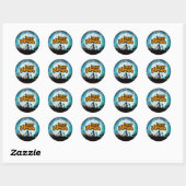 Happy Halloween Zombie Spooky Graveyard Ronde Sticker (Vel)