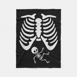 Happy Halloween Zwanger Baby Skelet Spooky Zeeen Fleece Deken