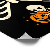 Happy Halloween Zwanger Baby Skelet Spooky Zeeen Poster (Hoek)