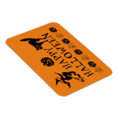 Happy Halloween zwart en oranje spooky Magneet (Rechterzijde)