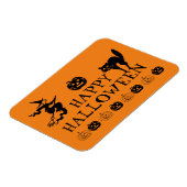 Happy Halloween zwart en oranje spooky Magneet (Linkerzijde)
