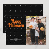 Happy Halloween Zwart Foto Vakantie Kaart (Voorkant / Achterkant)