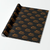 Happy Halloween Zwart Oranje naam Modern Pattern Cadeaupapier (Uitgerold)