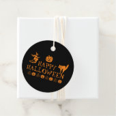 Happy Halloween zwart oranje spooky cadeau Bedankjes Labels (In situ)