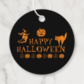 Happy Halloween zwart oranje spooky cadeau Bedankjes Labels (Voorkant)