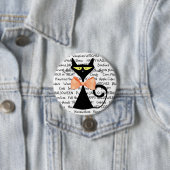 Happy Halloween Zwart Sinaasappel Bowtie Button (In situ)