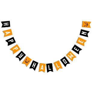 Happy Halloween Zwart Sinaasappel Jack O Lantaarn Vlaggetjes