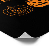 Happy Halloween zwart sinaasappel spooky decor pos Poster (Hoek)