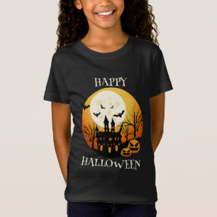 Happy Halloween Zwart Sinaasappel T-shirt