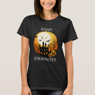 Happy Halloween Zwart Sinaasappel T-shirt