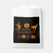 Happy Halloween zwart sinaasappel wit spooky Bedankzakje (Voorkant)