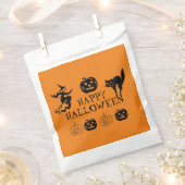 Happy Halloween zwart & sinaasappel wit spooky Bedankzakje (Geknipt)