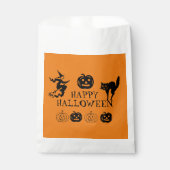 Happy Halloween zwart & sinaasappel wit spooky Bedankzakje (Voorkant)