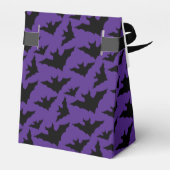 Happy Halloween zwart vleermuizen paarse spooky pa Bedankdoosjes (Achterkant)