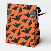 Happy Halloween zwart vleermuizen sinaasappel spoo Bedankdoosjes (Achterkant)