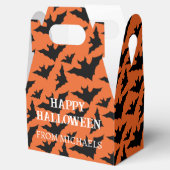 Happy Halloween zwart vleermuizen sinaasappel spoo Bedankdoosjes (Geopend)