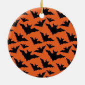 Happy Halloween zwart vleermuizen sinaasappel spoo Keramisch Ornament (Achterkant)