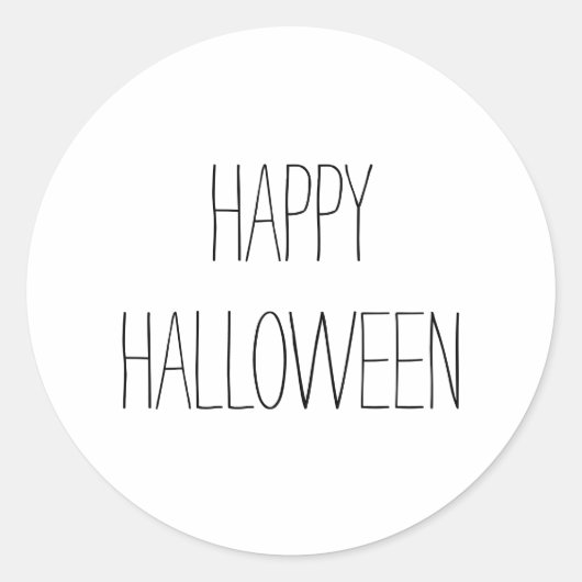 Happy Halloween zwart-witte spooky handgeschreven Ronde Sticker (Voorkant)