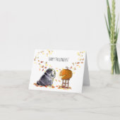 Happy Halloween zwarte bots-o-lantern kaart (Voorkant)