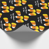 Happy Halloween zwarte Candy Corn inpakpapier (Hoek)