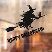 Happy Halloween zwarte heks Raamsticker (Vel 2)