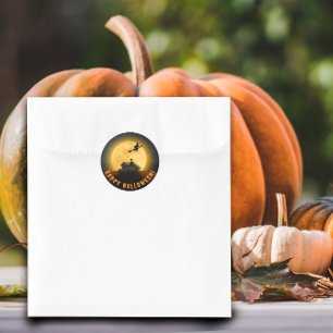 Happy Halloween zwarte heks Ronde Sticker