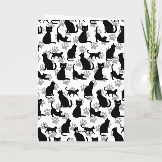 Happy Halloween Zwarte Kat  Kaart (Achterkant)