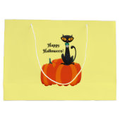 Happy Halloween, zwarte kat / pompoen, Groot Cadeauzakje (Achterkant)