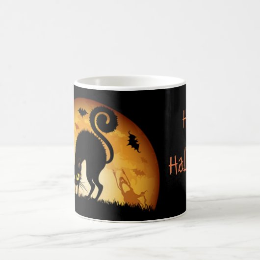 Happy Halloween zwarte kat spooky haunted mok (Center)