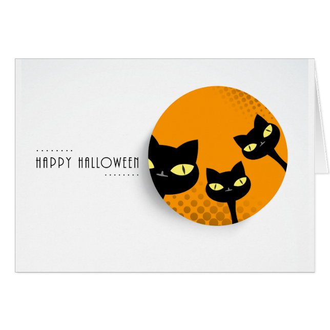 Happy Halloween: zwarte katten (Voorkant Horizontaal)