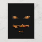 Happy Halloween | Zwarte Oranje kat Feestdagenkaart (Voorkant)