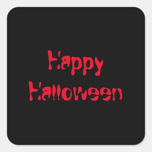 Happy Halloween zwarte rode scripttypografie Vierkante Sticker (Voorkant)