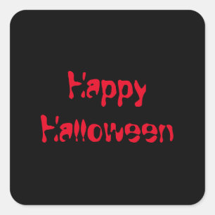Happy Halloween zwarte rode scripttypografie Vierkante Sticker