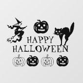 Happy Halloween zwarte schattige vensterdecor Raamsticker (Vel)
