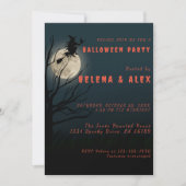 Happy Halloween zwarte sinaasappel heks Kaart (Voorkant)