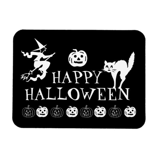 Happy Halloween zwarte spooky Magneet (Horizontaal)
